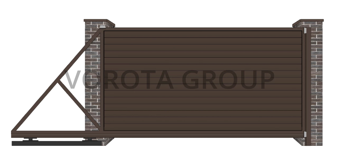 Откатные ворота Doorhan темно-коричневые 2500x2000